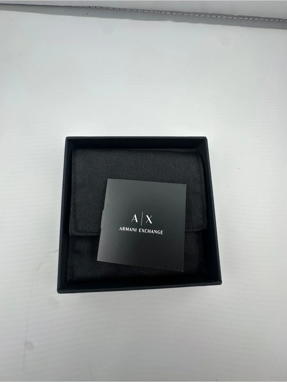 Armani Exchange Black Rectangular Logo Pendant Necklace